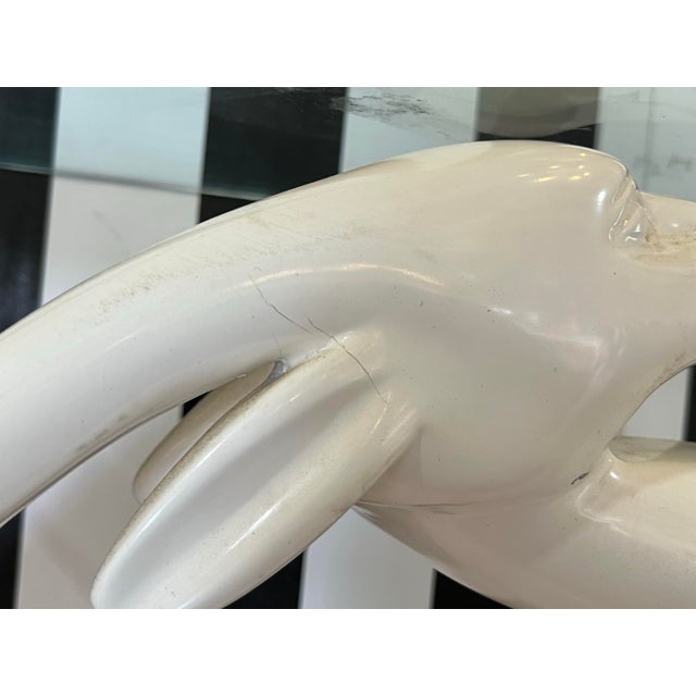 1980s Hollywood Regency Jumping Gazelle Console Table For Sale - Image 9 of 12