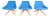 Blue Desk Chairs by Christophe Pillet Dunas for Inclass, Set of 3 For Sale