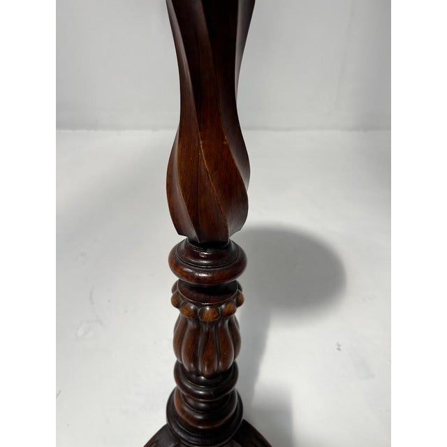 Wood Napoleon III Style Pedestal Table in Walnut and Marble For Sale - Image 7 of 11