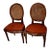 19th Century Pair of Italian Neo-Classic Walnut Oval Side Chairs For Sale