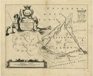 Antique Map of the Region of Haskerland by Schotanus, 1664