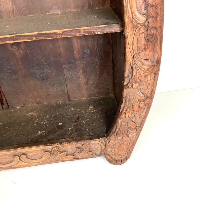Antique Hand Carved Bear Wall Shelf Hanging Display Black Forest Style Primitive Folk Art For Sale - Image 4 of 18