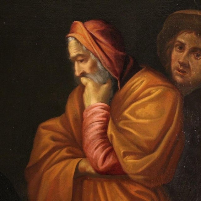 Italian Artist, Herod's Feast with Salome and the Head of John the Baptist, 17th Century, Oil Painting on Canvas, Framed For Sale - Image 14 of 16