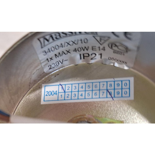 Metal Flat Chrome-Plated Wall Lamp with Opaque White Glass Shade from Massive, 2004 For Sale - Image 7 of 8