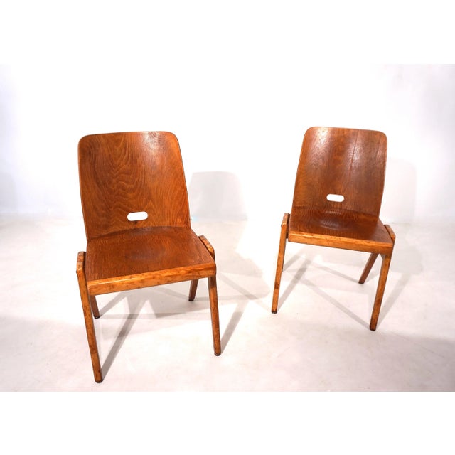 Vintage Stackable Dining Chairs in Plywood, 1960, Set of 2 For Sale - Image 13 of 18