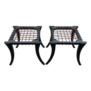 Mid-Century Style Klismos Ottomans - Pair For Sale