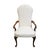 Traditional High End Vintage Solid Cherry Traditional Georgian White Upholstered High Back Dining Arm Chair For Sale - Image 3 of 9