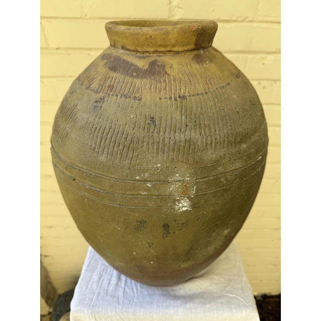 Late 19th Century Antique Late 19th Century Chinese Stoneware Martaban Storage Jar For Sale - Image 5 of 10