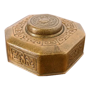 Tiffany Studios New York Zodiac Bronze Doré Inkwell