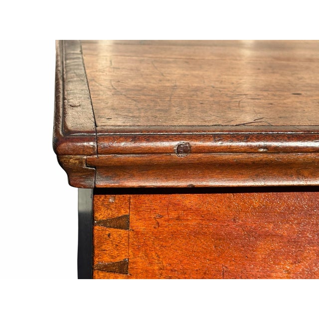 Brown Antique Queen Anne Pennsylvania Walnut Dovetailed Blanket Chest With Iron Hinges For Sale - Image 8 of 12
