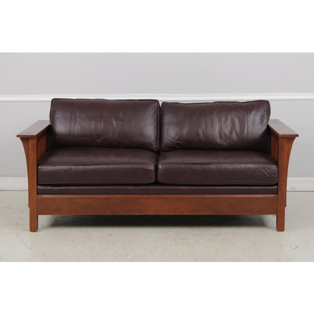 Age: Approx: 20 Years Old Details: Dark Burgundy Leather High Quality Construction Arts & Crafts Style Offered @ Fraction...