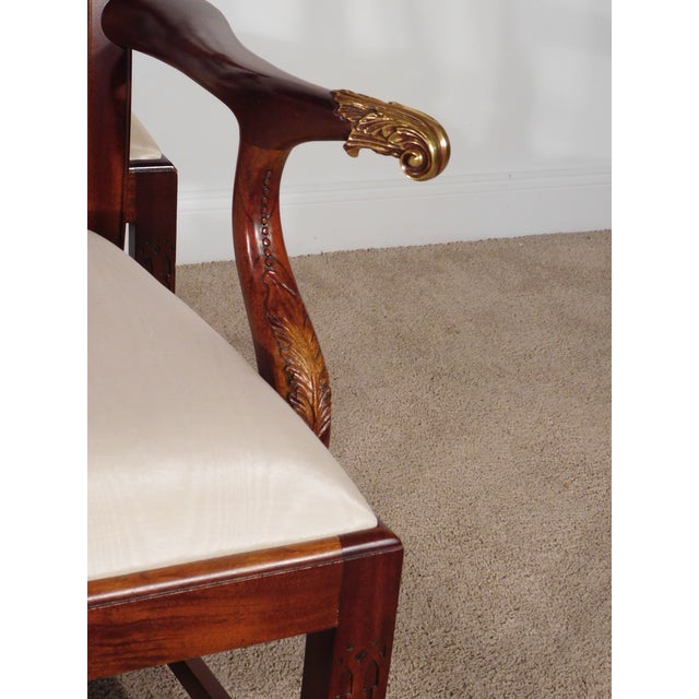 Set of 8 Maitland Smith Mahogany Chinese Chippendale Medallion Dining Chairs This fine Set of 8 Maitland Smith Mahogany...