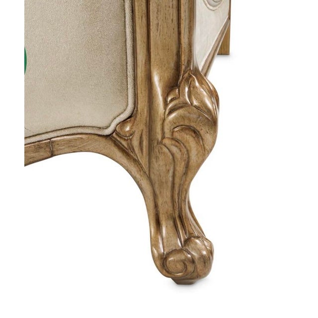 Champagne Panel Bed by Michael Amini - Platine De Royale Antique Platinum For Sale - Image 12 of 12