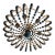 Gabby Peggy Six-Light Champagne Silver and White Wood-Bead Chandelier For Sale