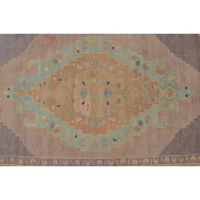 Handmade wool carpet in Turkish Anatolia , Vintage Oushak Rug,Turkish Vintage Anatolian Rug, Handmade wool Rug . One Of...