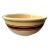 Largest Antique Weller Pottery #16 Yellow Ware Striped Farmhouse Bowl For Sale
