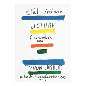 2018 Etel Adnan Lecture Poster