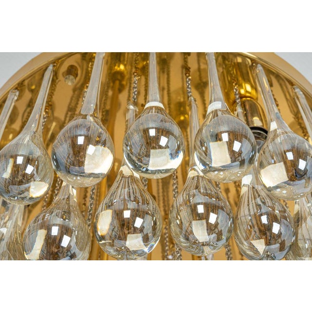 Metal Large Murano Glass Tear Drop Chandelier by Christoph Palme, Germany, 1970s For Sale - Image 7 of 17