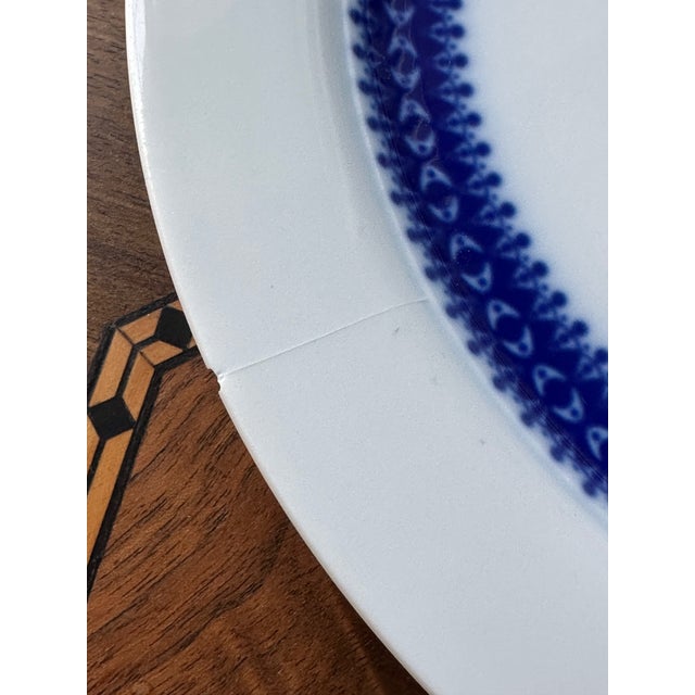 Ceramic Mid Century Modern Thomas Germany 10” Lisette Dinner Plates Set of 6 – Cobalt Blue Porcelain Atomic Design 1950s 1960s For Sale - Image 7 of 15