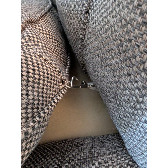 Custom Tufted Designer Sofa in Duralee C&c Pewter Upholstery For Sale - Image 17 of 18