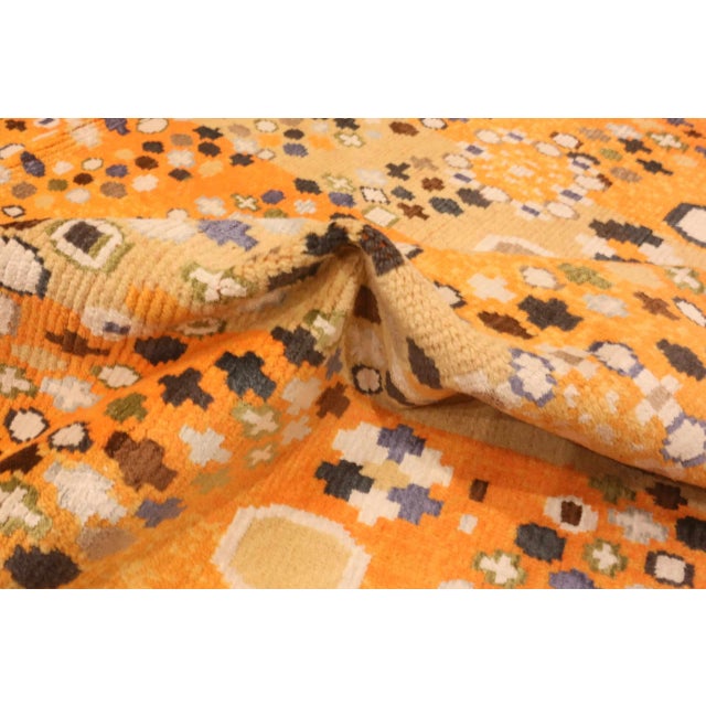 Orange Swedish Inspired Mid Century Area Rug For Sale - Image 8 of 8