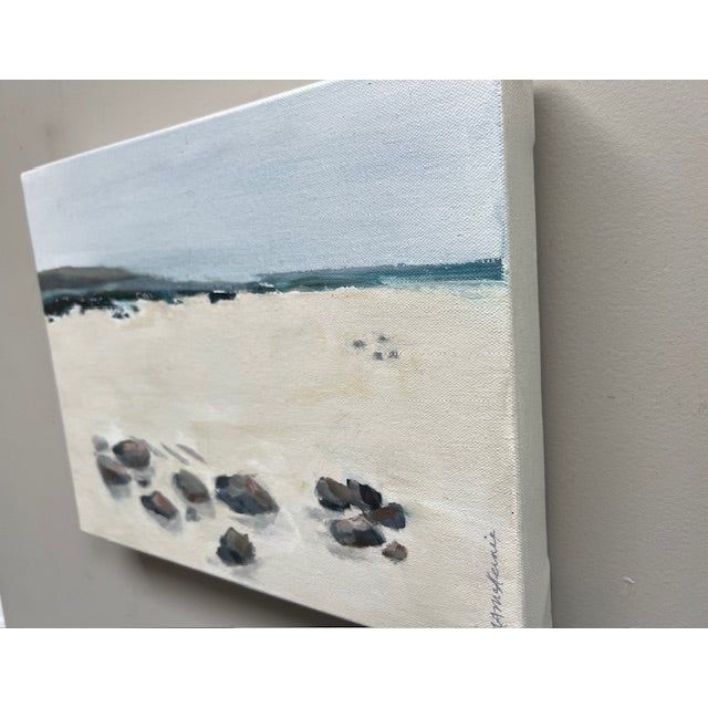 Impressionist "Rocky Road" Contemporary Impressionist Landscape in Off-Whites, Blues and Grays by Mill Valley Artist Mary Anne McKernie For Sale - Image 3 of 8