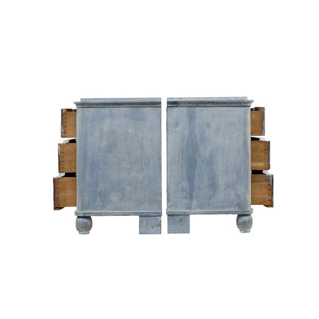 Pair of 19th century Scandinavian commodes circa 1880. Good quality pair of chests presented in faded light blue paint...