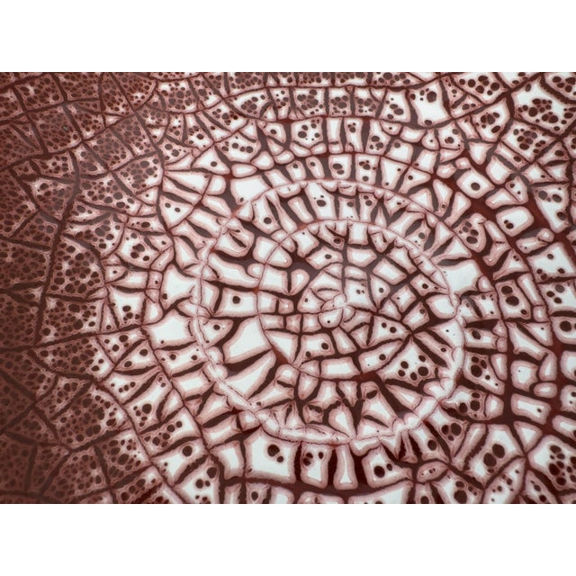 Burgundy Large Accolay Ceramic Fruit Bowl With Twisted Handles, Burgundy Glaze For Sale - Image 8 of 18