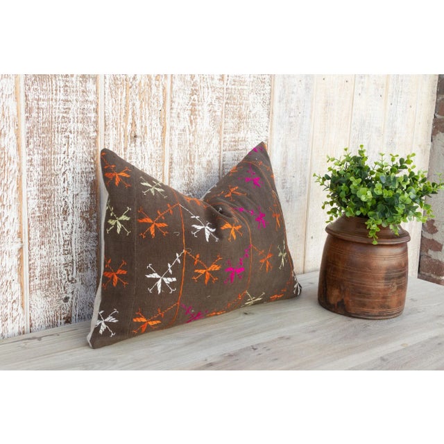 Indian Ahu Antique Indian Folk Lumbar Pillow For Sale - Image 3 of 9