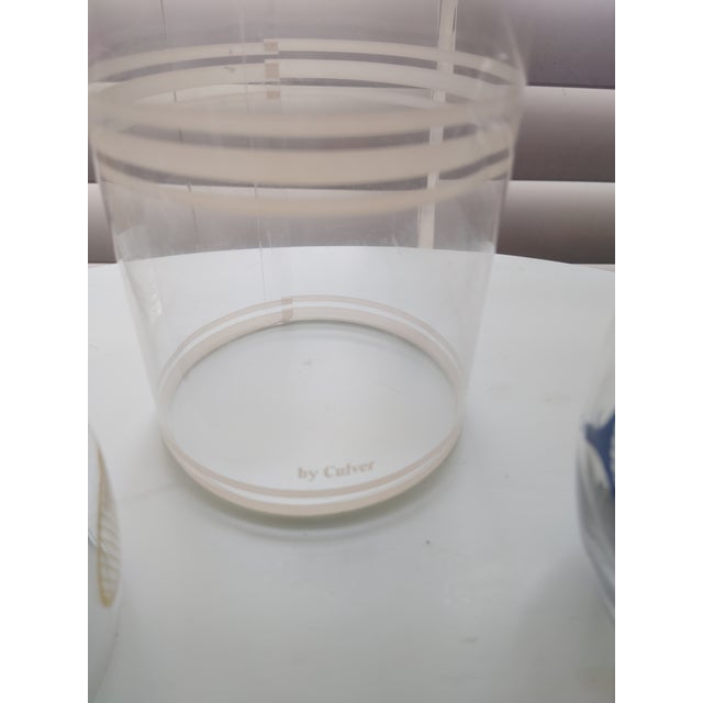 1970s Barware Roly Poly Glasses Blue Yellow Rackets - 5 pcs For Sale - Image 10 of 18
