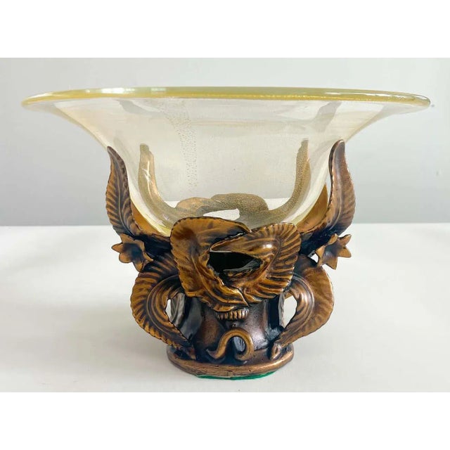Modern 1980s Modern Bronze & Murano Glass Centerpiece, Venturi Arte Foundry, #21/500 For Sale - Image 3 of 11