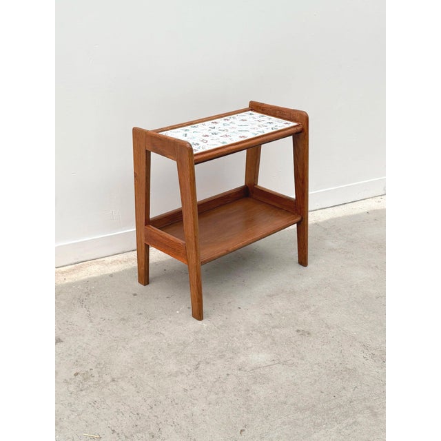 Side Table in Wood and Ceramic, France, 1950 For Sale - Image 9 of 9