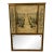 Vintage Gilt Wood Mirror With Hand Painted Topiary Scene For Sale