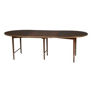 1960s Refinished 128” Paul McCobb Connoisseur Mahogany and Brass Dining Table For Sale