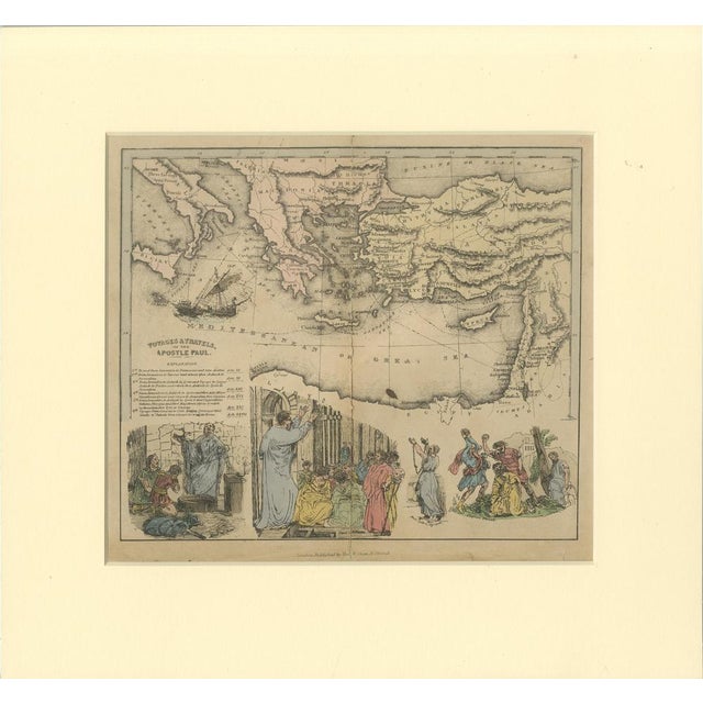 Two maps in matting board. from the Pictorial Bible Atlas, published in 1856. Title for Map 1: Voyages and Travels of...