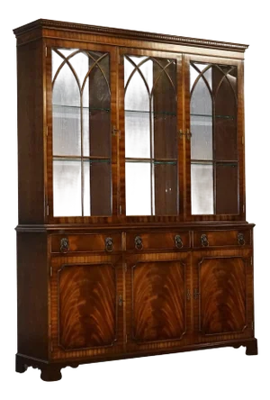 Georgian Style Bookcase with Glass Shelves