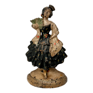Hard to Find Vintage 1930s Hubley Manufacturing Co. Model # 193 Spanish Girl Cast Iron Doorstop