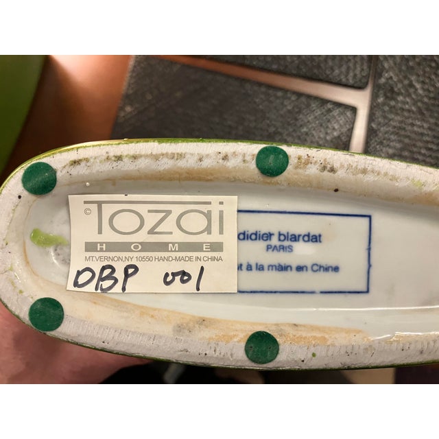 2000 - 2009 Didier Blardat for Tozai Home Green Crackle Glaze Vessels - Pair For Sale - Image 5 of 6