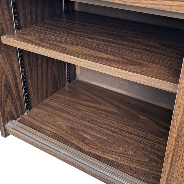 1970s Mid-Century Walnut-Grain Laminate Credenza For Sale - Image 16 of 18