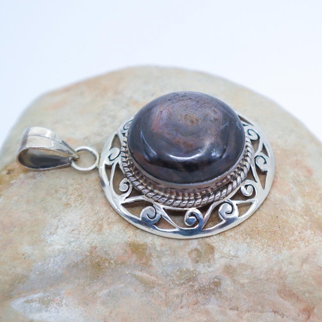 Early 21st Century Rare Star Ruby Sterling Silver Pendant For Sale - Image 5 of 8