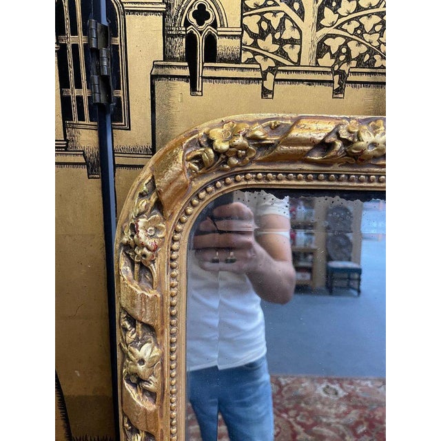 Napoleon III Mirror Gilded with Leaf For Sale - Image 3 of 9