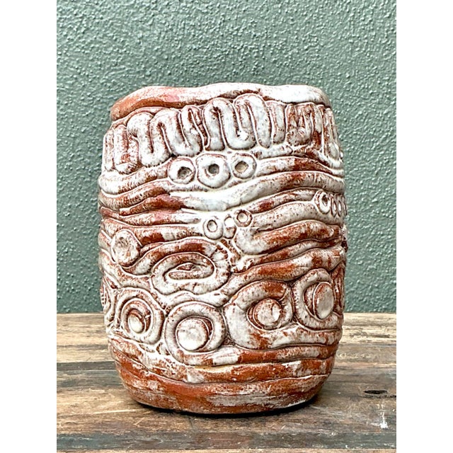 Vintage Original Studio Pottery Coil Vase For Sale - Image 10 of 12