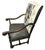 Mexican Antique 19th Century Hacienda Chair Reupholstered With Vintage Oaxaca Zapotec Tapestry and New Leather For Sale - Image 3 of 9