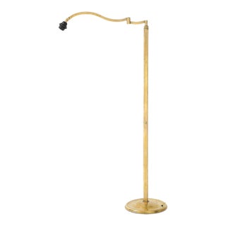 1950s Mid-Century Modern Solid Brass Swing Arm French Floor Lamp For Sale