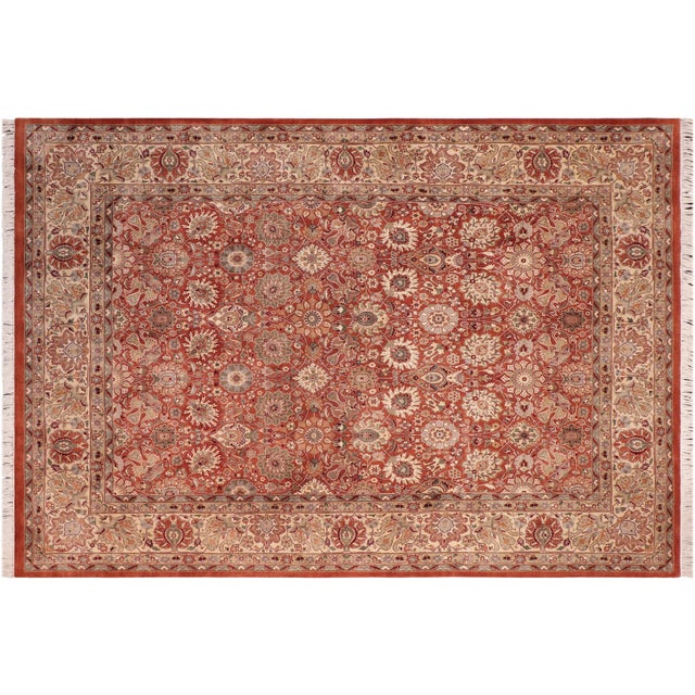 Beige Shabby Chic 1990's Pak-Persian Rust/Beige Wool Rug - 8'1'' X 10'3'' For Sale - Image 8 of 9
