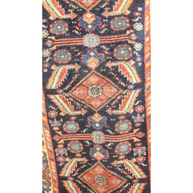 Early 20th Century Antique Persian Bakhtiari Runner, Green Border 3'3" X 10'9", For Sale - Image 5 of 9