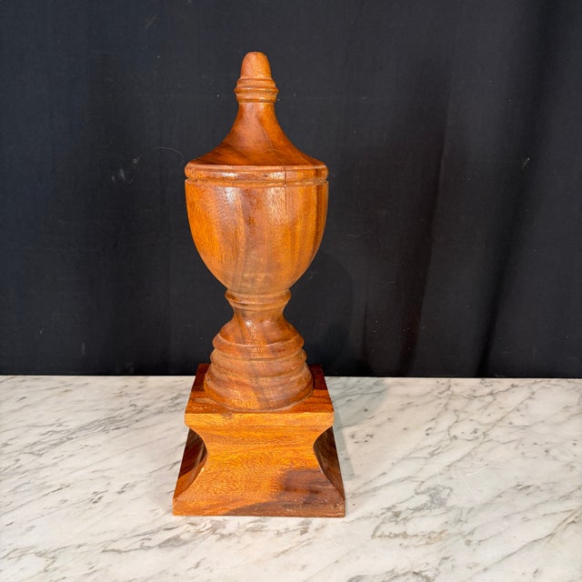 Large Architectural Wood Turned Finial For Sale - Image 4 of 10