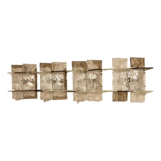 LP 256 Wall Lamps in Crystal and Tobacco by Carlo Nason for AV Mazzega, Italy, 1970s, Set of 4 For Sale