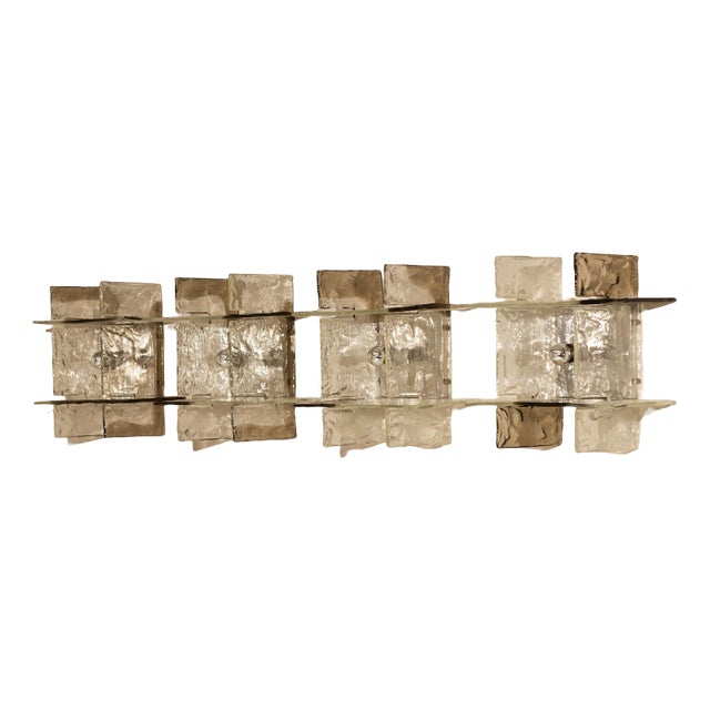 LP 256 Wall Lamps in Crystal and Tobacco by Carlo Nason for AV Mazzega, Italy, 1970s, Set of 4 For Sale