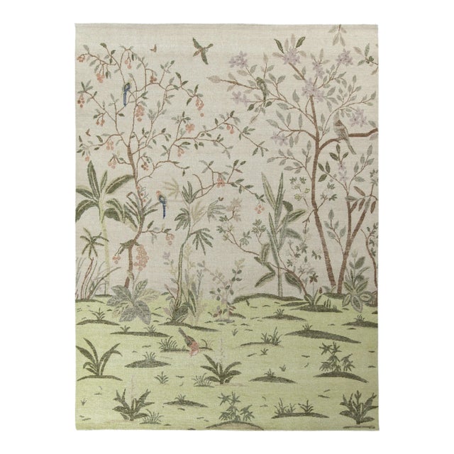 Rug & Kilim’s Oversized Mural Rug in Green, 12x16 For Sale